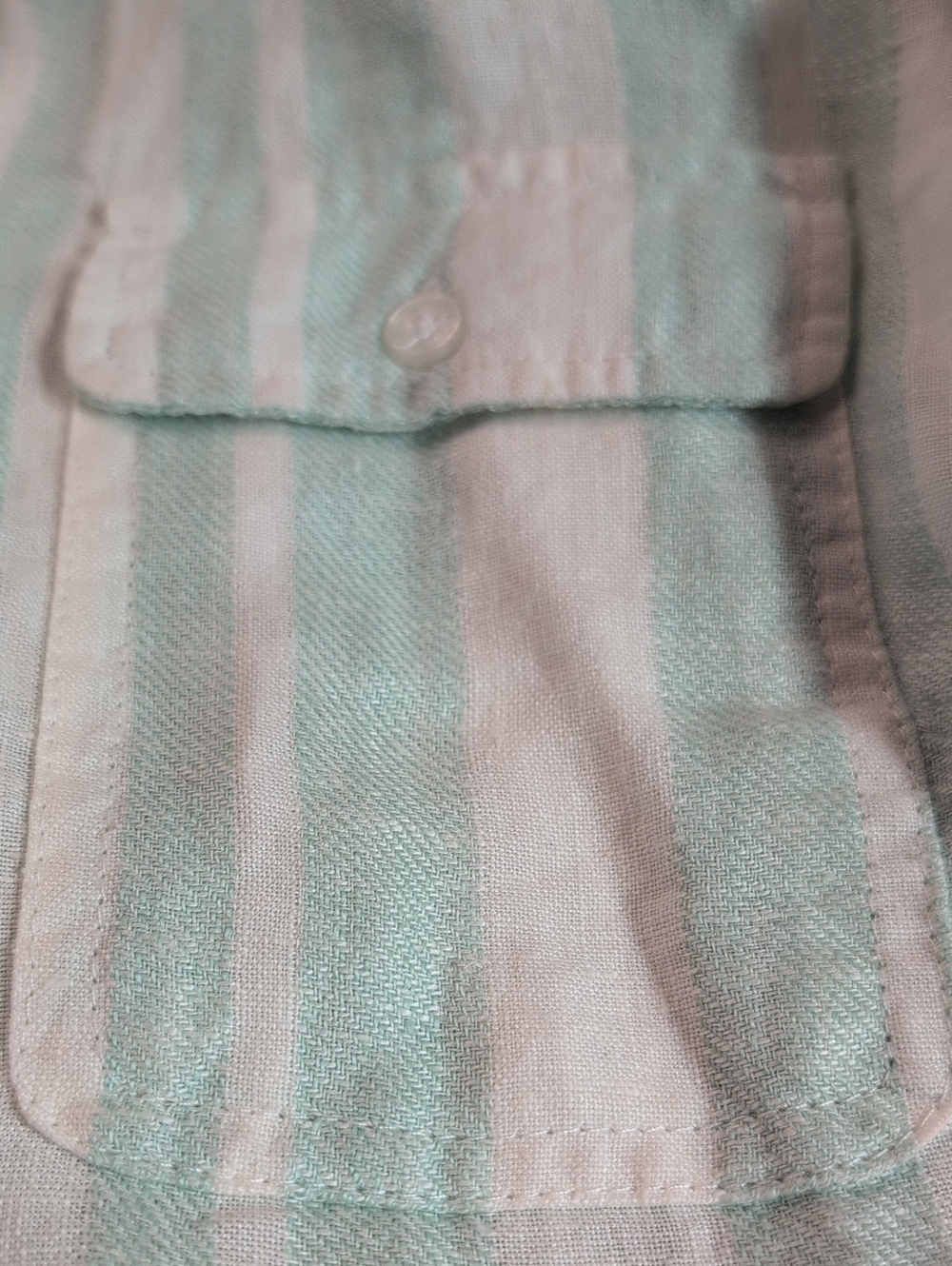 Malvin | Hamburg Germany 100% Linen Green/White Stripe Shirt Dress Size 10 NWT - Picture 9 of 9